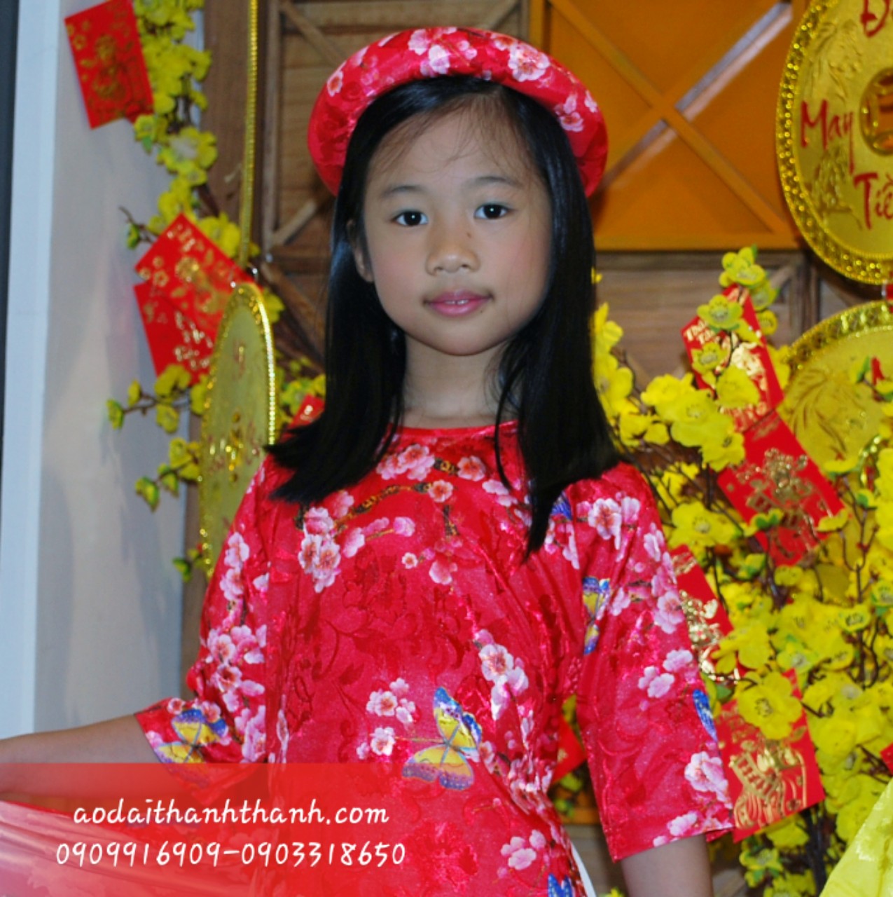 Áo Dài Bé Gái Đường Hoa