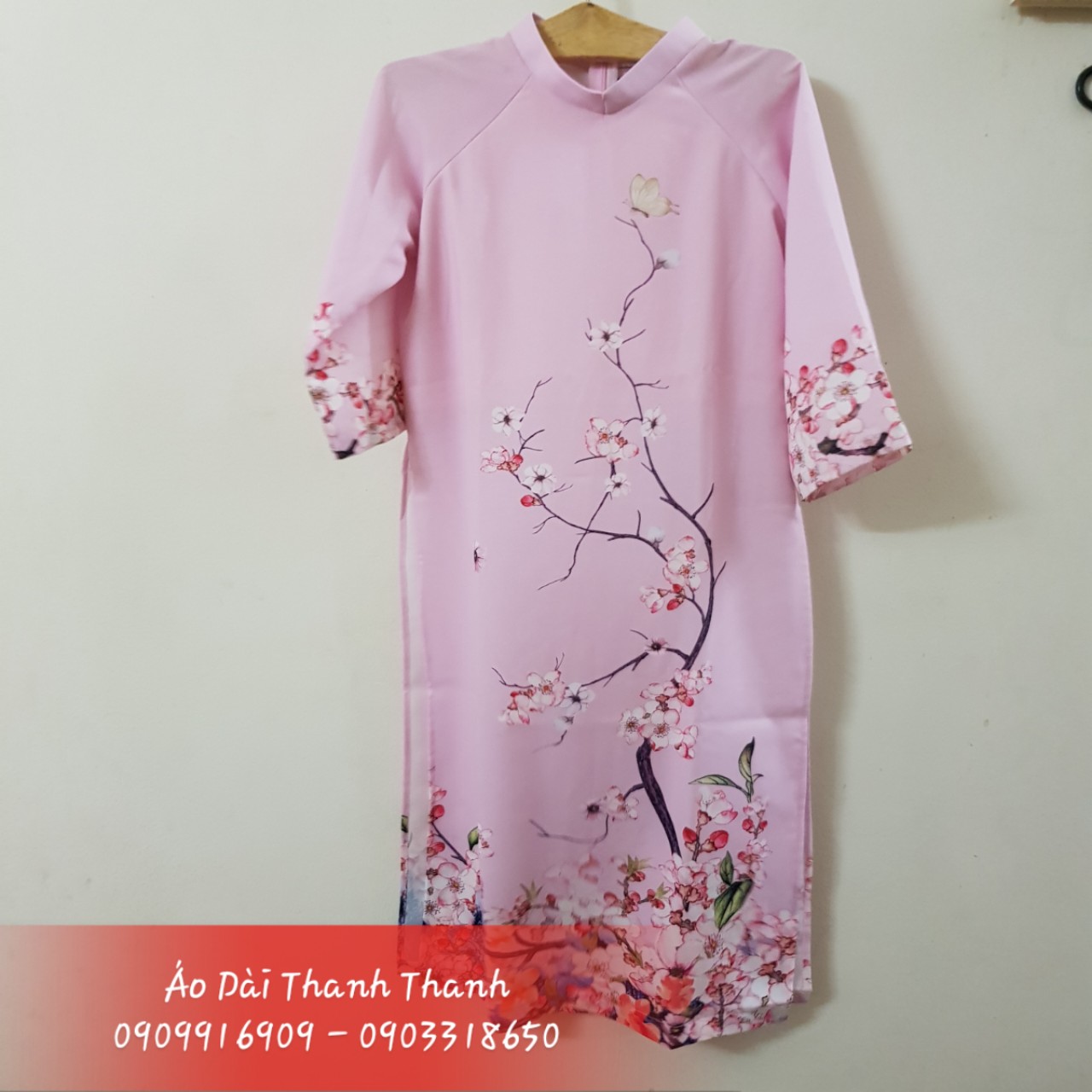 Áo Dài In Hoa Đào